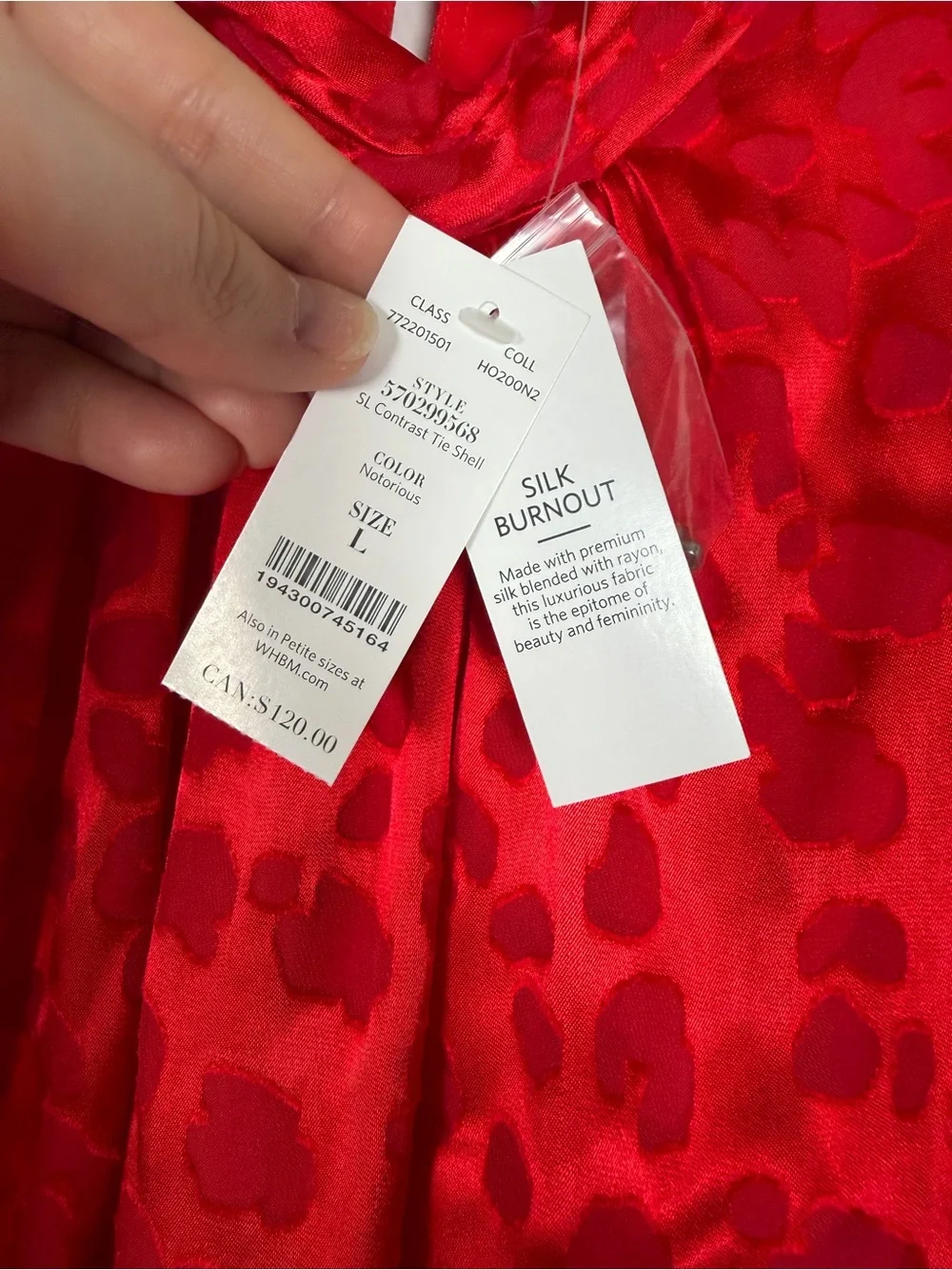 White House Black Market vivid red